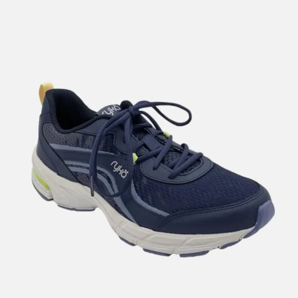 Ryka Women's Sz 7.5 Printed Mesh Memory Foam Walking Sneaker Insignia Blue Green